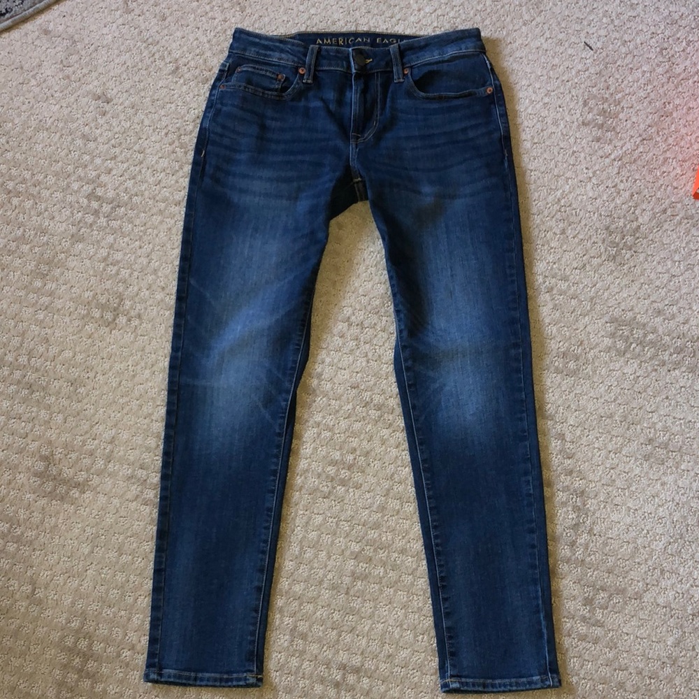 EUC mens American eagle stretch jeans size 30x30 flex skinny dark wash